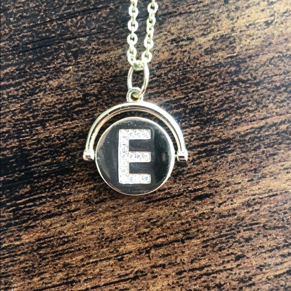 Gold Tone E Initial Necklace on 18.5” Chain - Picture 4 of 10